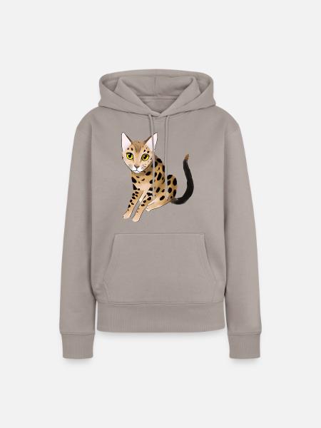 Bengalkatze - Frauen Premium Bio Hoodie - Taupe