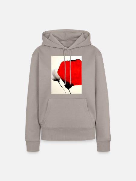 Mohn - Frauen Premium Bio Hoodie - Taupe