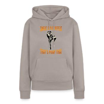 Muay Thai Boxing Muay Thai - Frauen Premium Bio Hoodie - Taupe - Vorne - Julia (174cm)