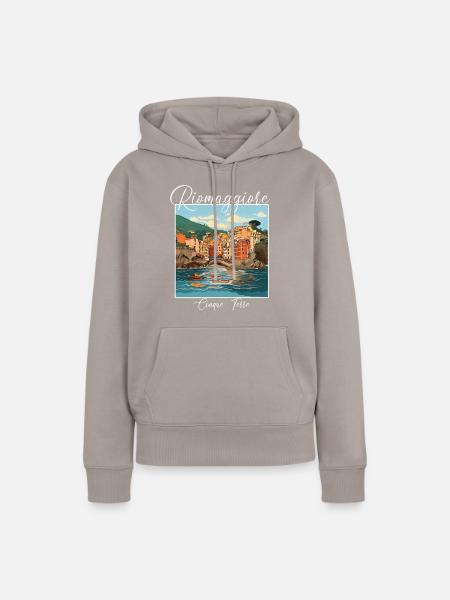 Cinque Terre, Riomaggiore - Frauen Premium Bio Hoodie - Taupe