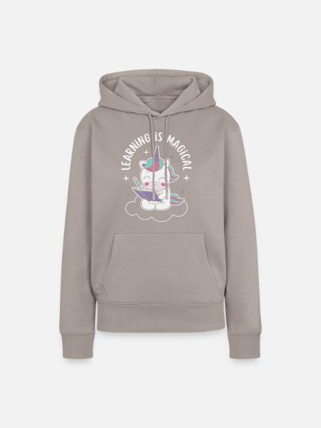 Lernen ist magisch - Frauen Premium Bio Hoodie - Taupe
