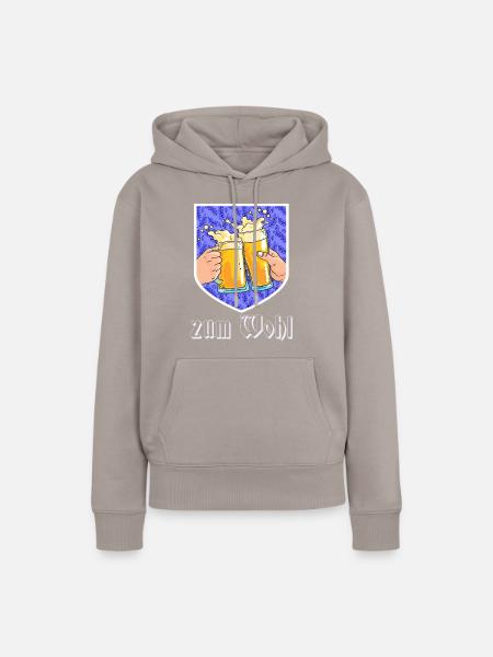Oktober Bierfest zum Wohl - Frauen Premium Bio Hoodie - Taupe