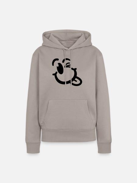 smiley_2_f1_ - Frauen Premium Bio Hoodie - Taupe