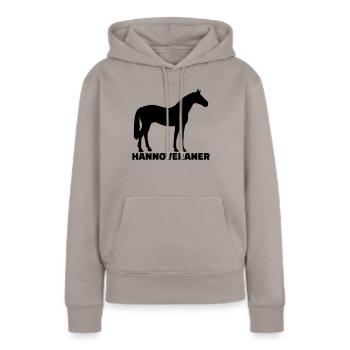 Hannoveraner - Frauen Premium Bio Hoodie - Taupe - Vorne - Julia (174cm)