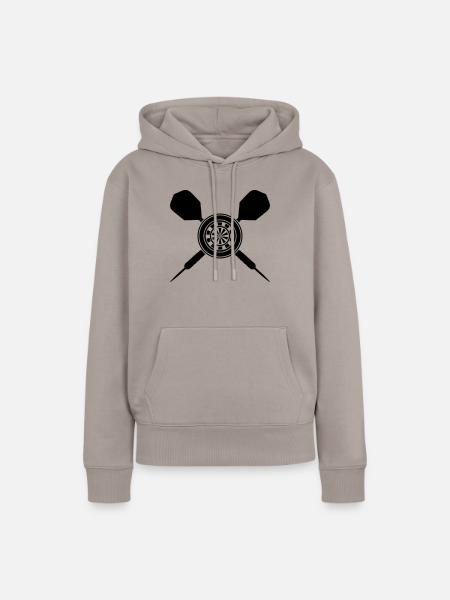 darts design - Frauen Premium Bio Hoodie - Taupe
