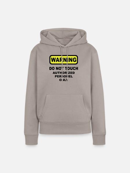 warning humor - Frauen Premium Bio Hoodie - Taupe