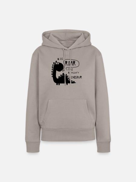 Big roar Dinosaurier - Frauen Premium Bio Hoodie - Taupe