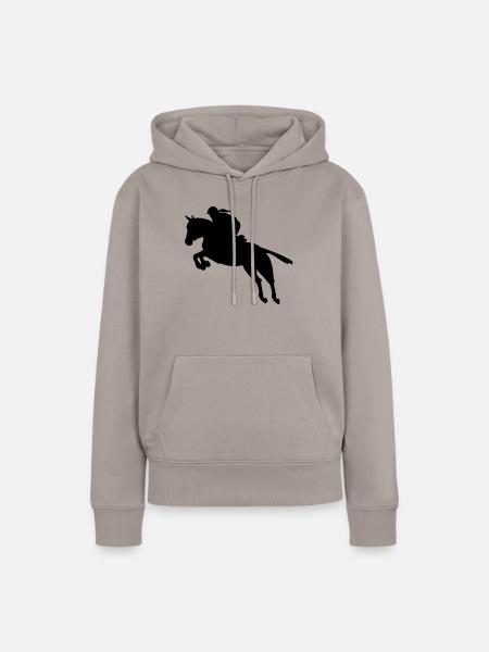 Springreiten Springreiterin - Frauen Premium Bio Hoodie - Taupe