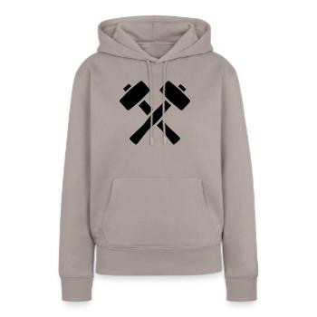 Marteau - Sweat à capuche Premium bio Femme - taupe - Devant - Julia (174cm)