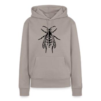 Insekt - Wespe - Frauen Premium Bio Hoodie - Taupe - Vorne - Julia (174cm)