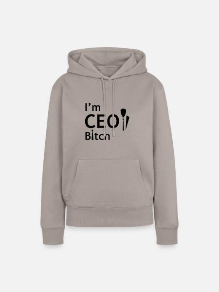 CEO - Frauen Premium Bio Hoodie - Taupe