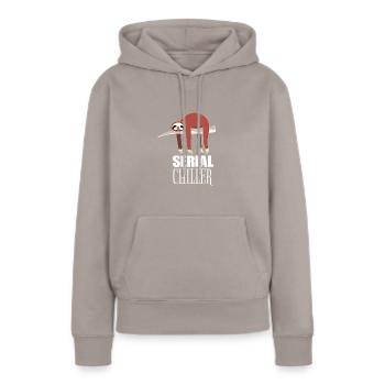 Serial Chiller Serien Killer Serienmörder Faultier - Frauen Premium Bio Hoodie - Taupe - Vorne - Julia (174cm)