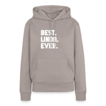 Beste Linda Beliebte Geburtsnamen Linda Kostüm - Frauen Premium Bio Hoodie - Taupe - Vorne - Julia (174cm)