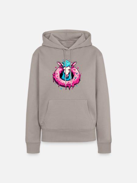 Der Donut-Schaf - Frauen Premium Bio Hoodie - Taupe
