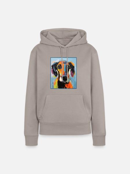 Ein süßer, liebenswerter Hund - Frauen Premium Bio Hoodie - Taupe