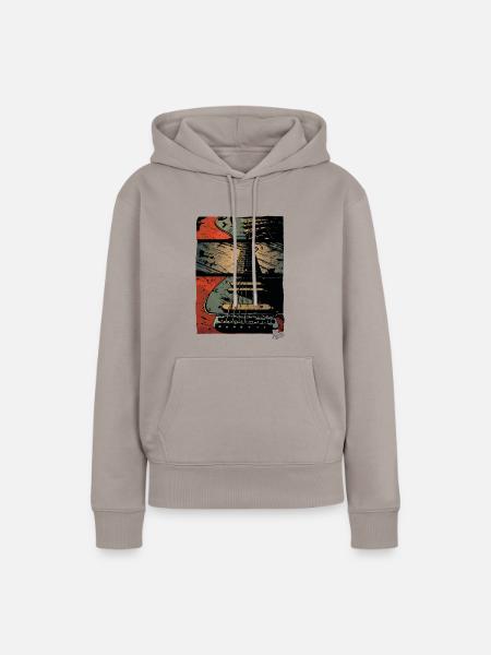 Zoom auf die Gitarre - Frauen Premium Bio Hoodie - Taupe