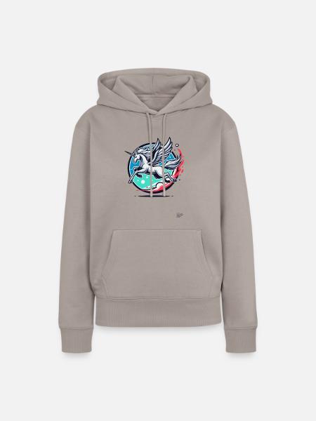 Das Pegasus-Einhorn - Frauen Premium Bio Hoodie - Taupe