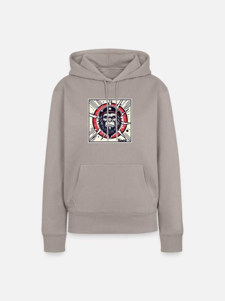 Revolutionärer Parodie Gorilla - Frauen Premium Bio Hoodie - Taupe