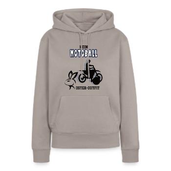 Motoball Spieler Ostern Motoballer Oster Geschenk - Frauen Premium Bio Hoodie - Taupe - Vorne - Julia (174cm)
