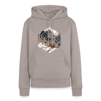 Dolomites Seceda Paysage hivernal - Sweat à capuche Premium bio Femme - taupe - Devant - Julia (174cm)