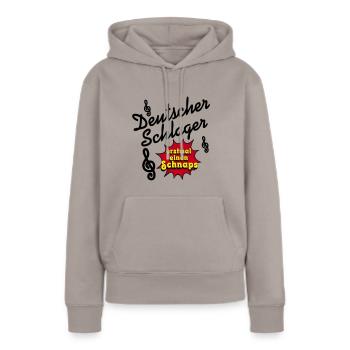Fête Schlager, Musique Schlager, premier schnaps - Sweat à capuche Premium bio Femme - taupe - Devant - Julia (174cm)