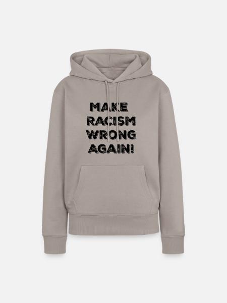 Rassismus ist feige! - Frauen Premium Bio Hoodie - Taupe