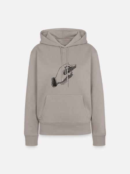 Hand - Frauen Premium Bio Hoodie - Taupe