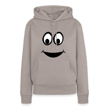 Funny Face, Cartoon Face, Trickfilm, - Frauen Premium Bio Hoodie - Taupe - Vorne - Julia (174cm)