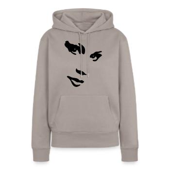 sexy girl, street art - Sweat à capuche Premium bio Femme - taupe - Devant - Julia (174cm)