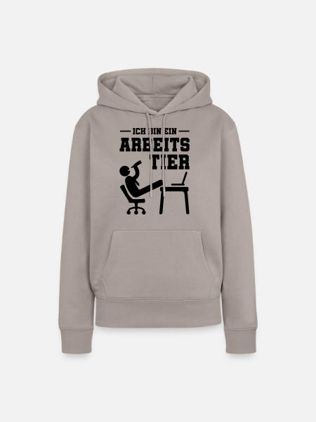 ich bin ein arbeitstier - Frauen Premium Bio Hoodie - Taupe