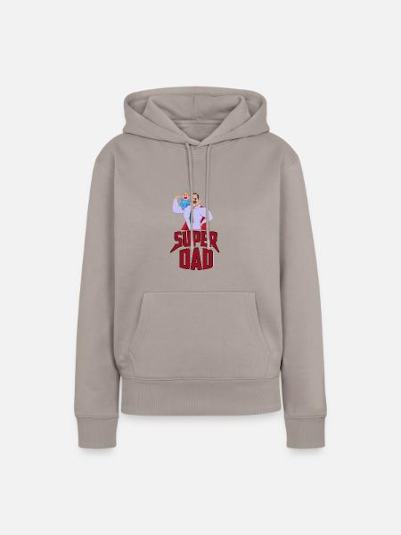 SUPER DAD - Frauen Premium Bio Hoodie - Taupe