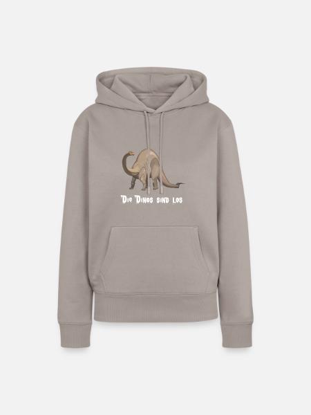 Die Dinos sind los - Frauen Premium Bio Hoodie - Taupe
