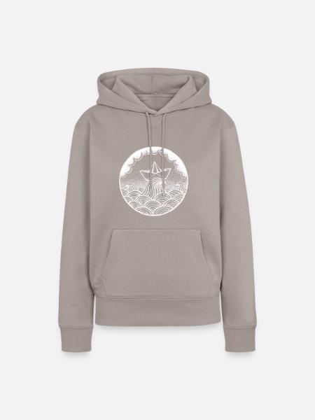 Papierschiff - Frauen Premium Bio Hoodie - Taupe