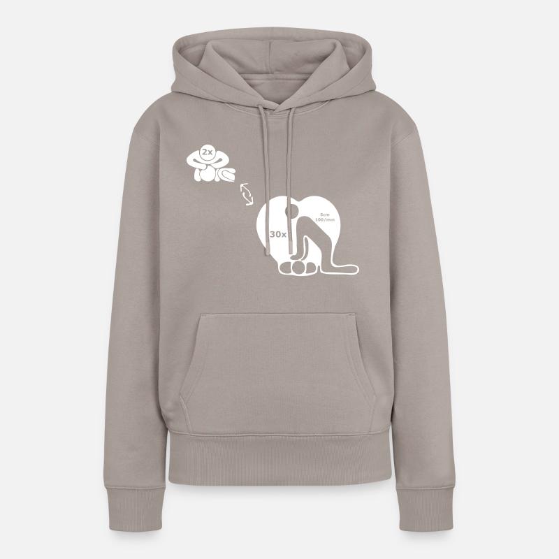 Guide de réanimation blanc - Sweat à capuche Premium bio Femme - taupe