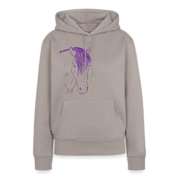 Pferd Pink - Frauen Premium Bio Hoodie - Taupe - Vorne - Julia (174cm)