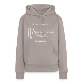 L’effet Dunning Kruger - Sweat à capuche Premium bio Femme - taupe - Devant - Julia (174cm)