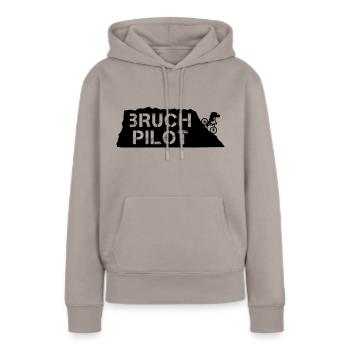 Pilote de rupture ! - Sweat à capuche Premium bio Femme - taupe - Devant - Julia (174cm)