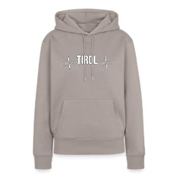 Tirol Herzschlag EKG Herzfrequenz Tiroler Geschenk - Frauen Premium Bio Hoodie - Taupe - Vorne - Julia (174cm)