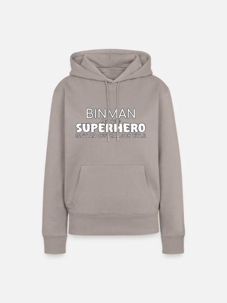 Binman Superhero - Frauen Premium Bio Hoodie - Taupe