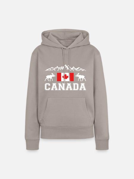 Canada - Frauen Premium Bio Hoodie - Taupe
