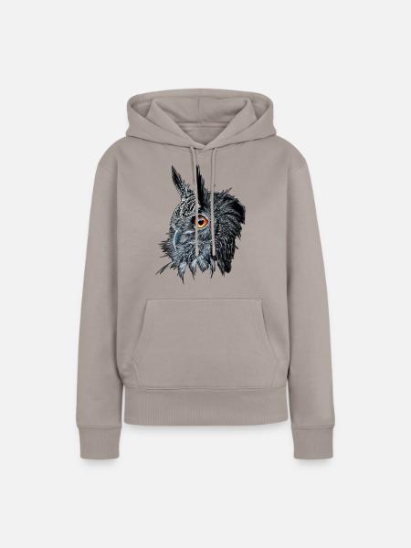 Uhu /Bubo Bubo/Eule - Frauen Premium Bio Hoodie - Taupe