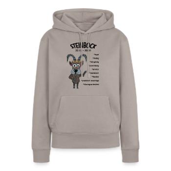 Sternzeichen Steinbock - Frauen Premium Bio Hoodie - Taupe - Vorne - Julia (174cm)