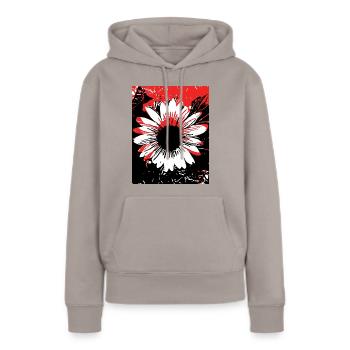 Sonnenblume - Frauen Premium Bio Hoodie - Taupe - Vorne - Julia (174cm)