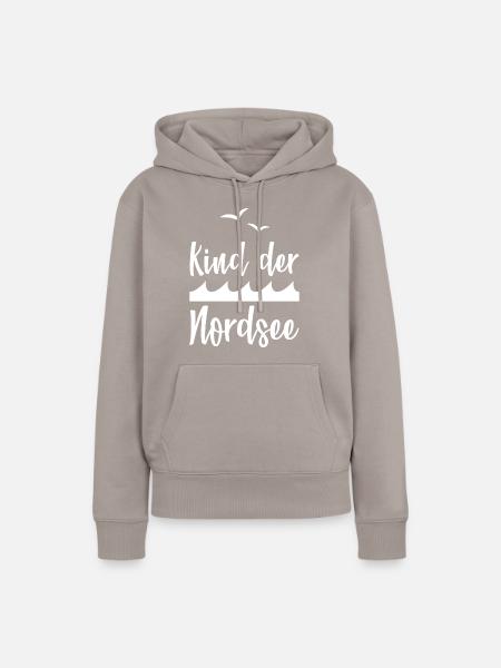 KIND DER NORDSEE - Frauen Premium Bio Hoodie - Taupe
