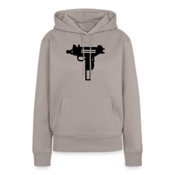 Mac 10 - Sweat à capuche Premium bio Femme - taupe - Devant - Julia (174cm)