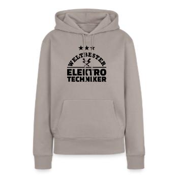 Elektrotechniker - Frauen Premium Bio Hoodie - Taupe - Vorne - Julia (174cm)