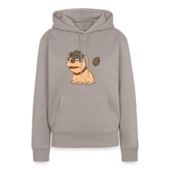 Moppi - Frauen Premium Bio Hoodie - Taupe - Vorne - Julia (174cm)