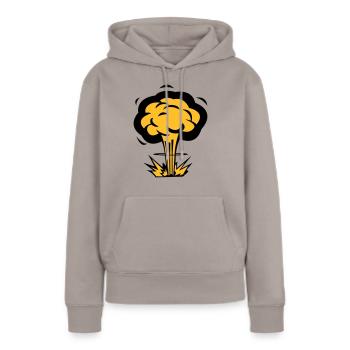 Atompilz - Sweat à capuche Premium bio Femme - taupe - Devant - Julia (174cm)