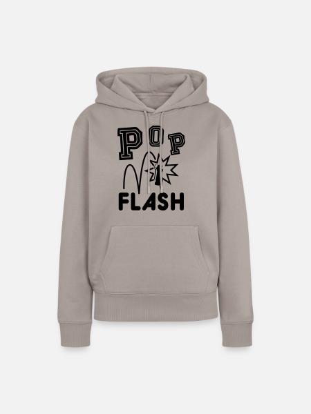 POP FLASH - Frauen Premium Bio Hoodie - Taupe