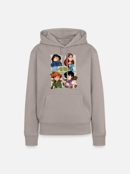 Robin Hood Tuck Marian Robin Und Little John - Frauen Premium Bio Hoodie - Taupe